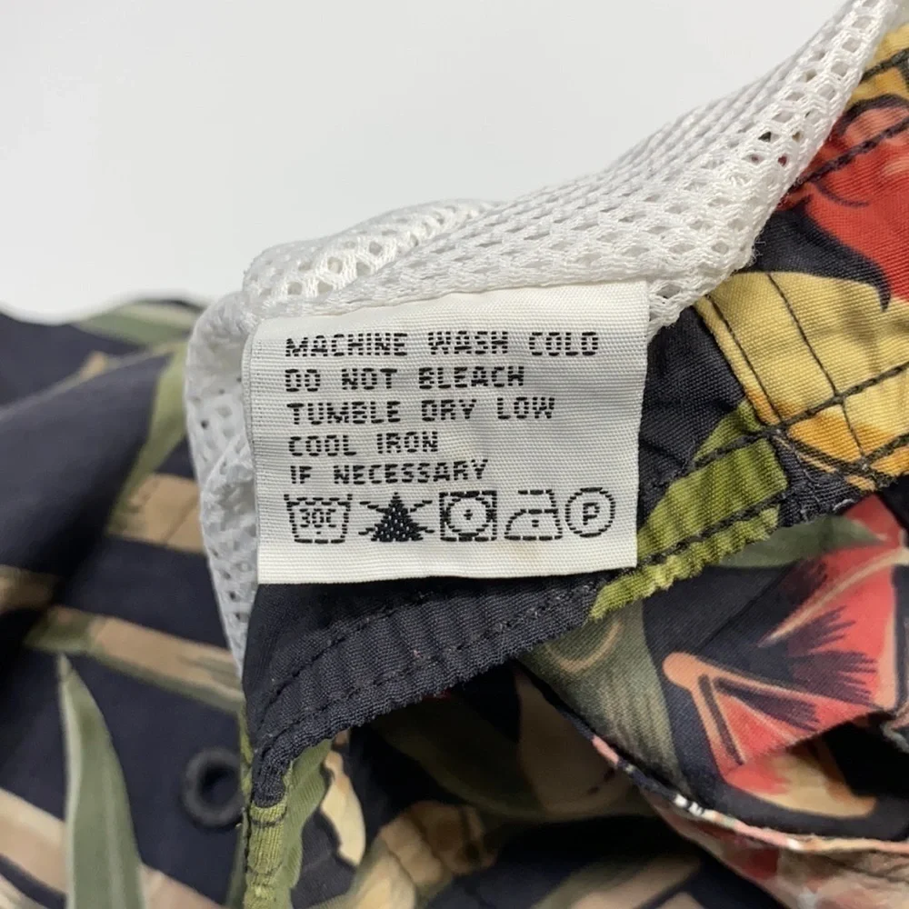Vintage 90's Tommy Bahama Cocktail Lady Hawaiian Lined Swim Shorts Size Large